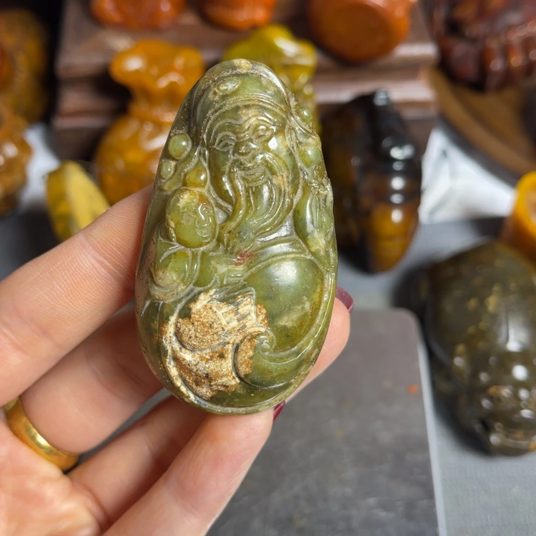 蛇纹石玉合金颈饰