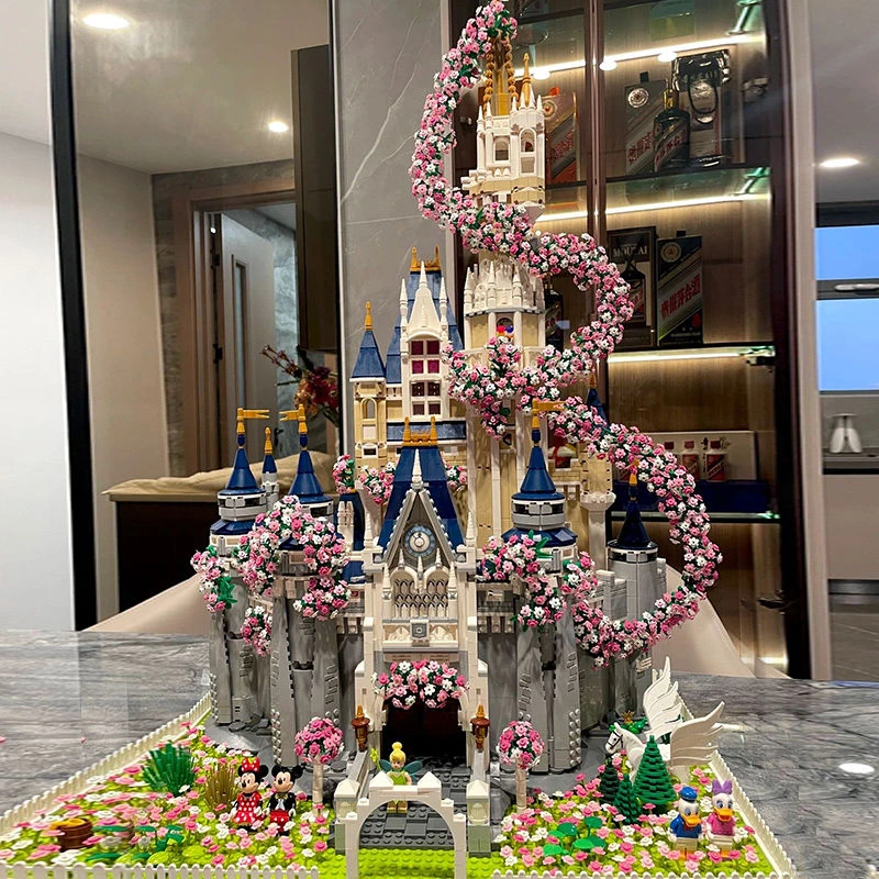 迪士尼公主城堡女孩系列积木益智拼装玩具520七夕情人节生日礼物
