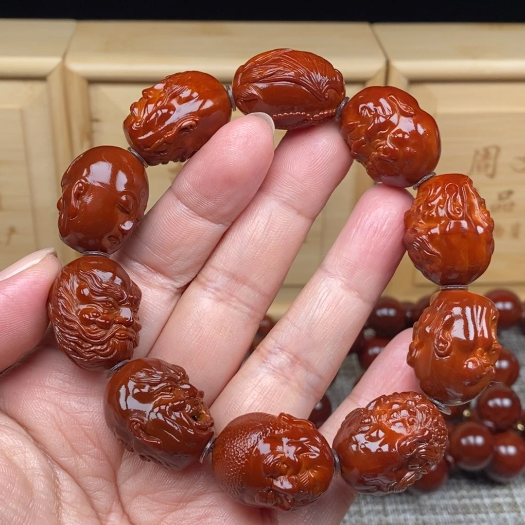 漂***雲橄榄核吊坠十八罗汉