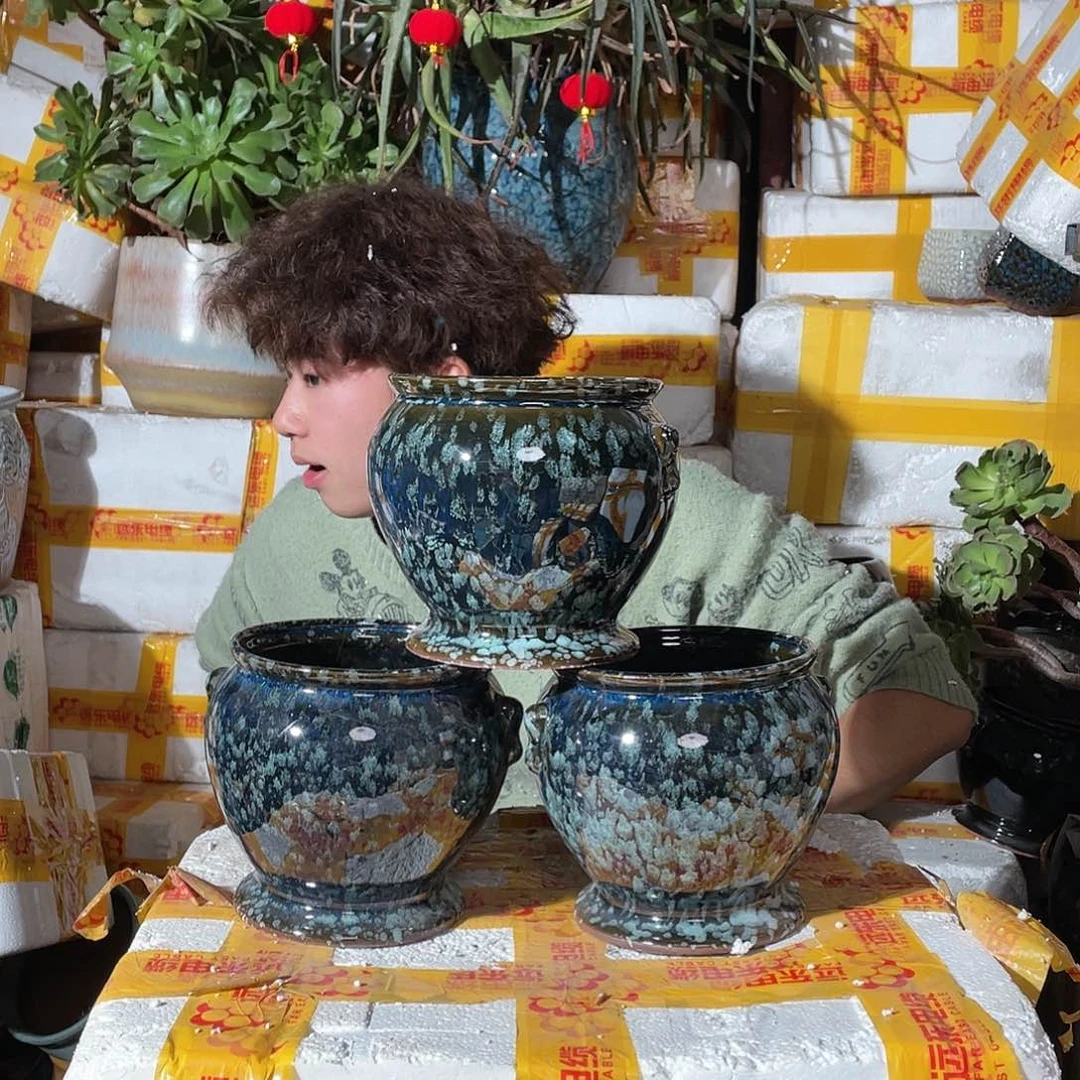 红陶宜兴紫砂花盆