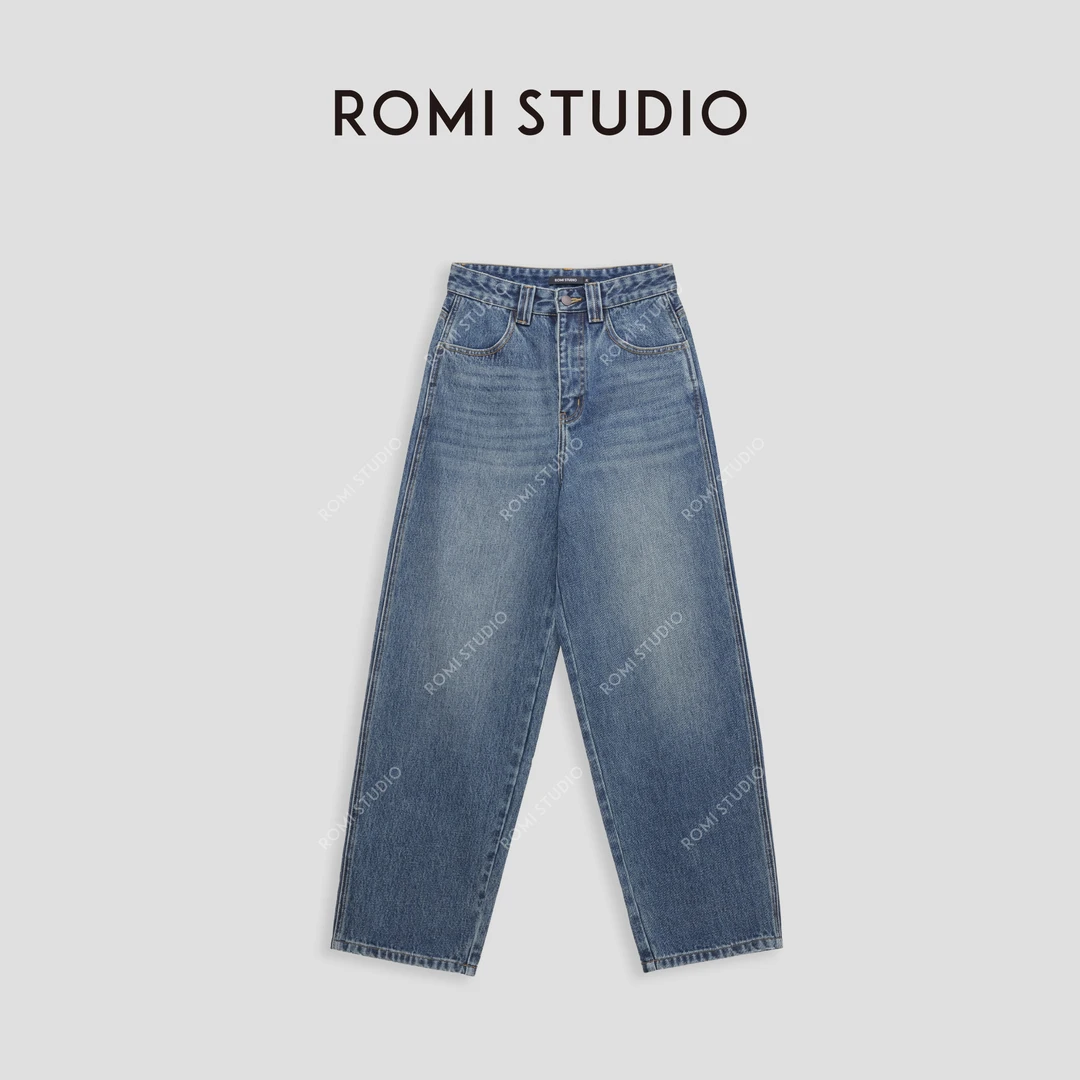 ROMI STUDIO“Cozy Design" 高比例棉重磅水洗直筒牛仔裤23AWN1287