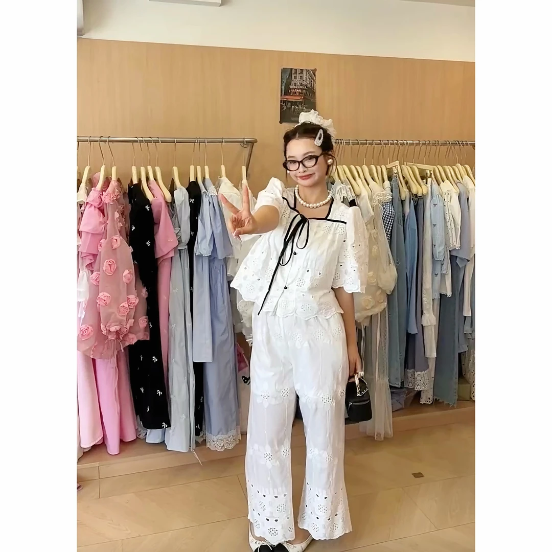 No退换小小自留款绑带蕾丝套装