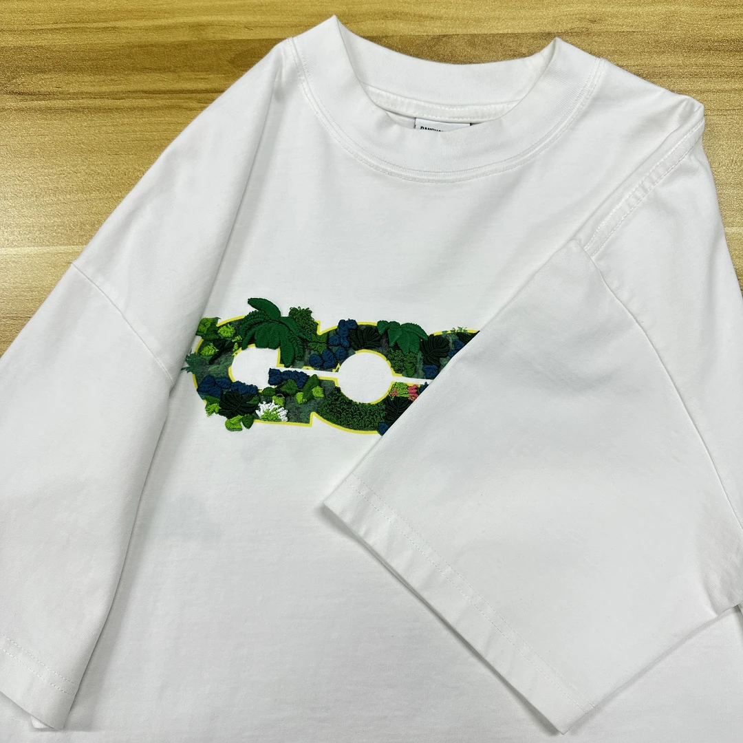 25s【绿植地图】360克四季短袖宽松潮流圆领纯棉时尚情侣