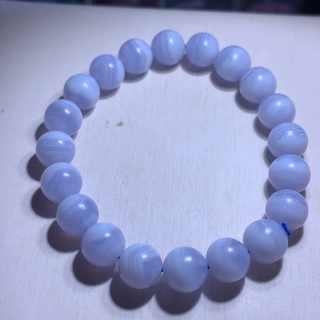 水晶手串银S925镶嵌蓝纹9.9m