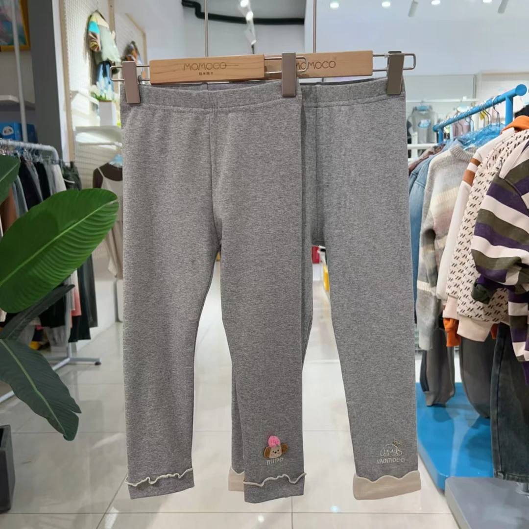 MOMOCO春季休闲百搭打底裤77580360003&4儿童女童休闲裤针织宝宝