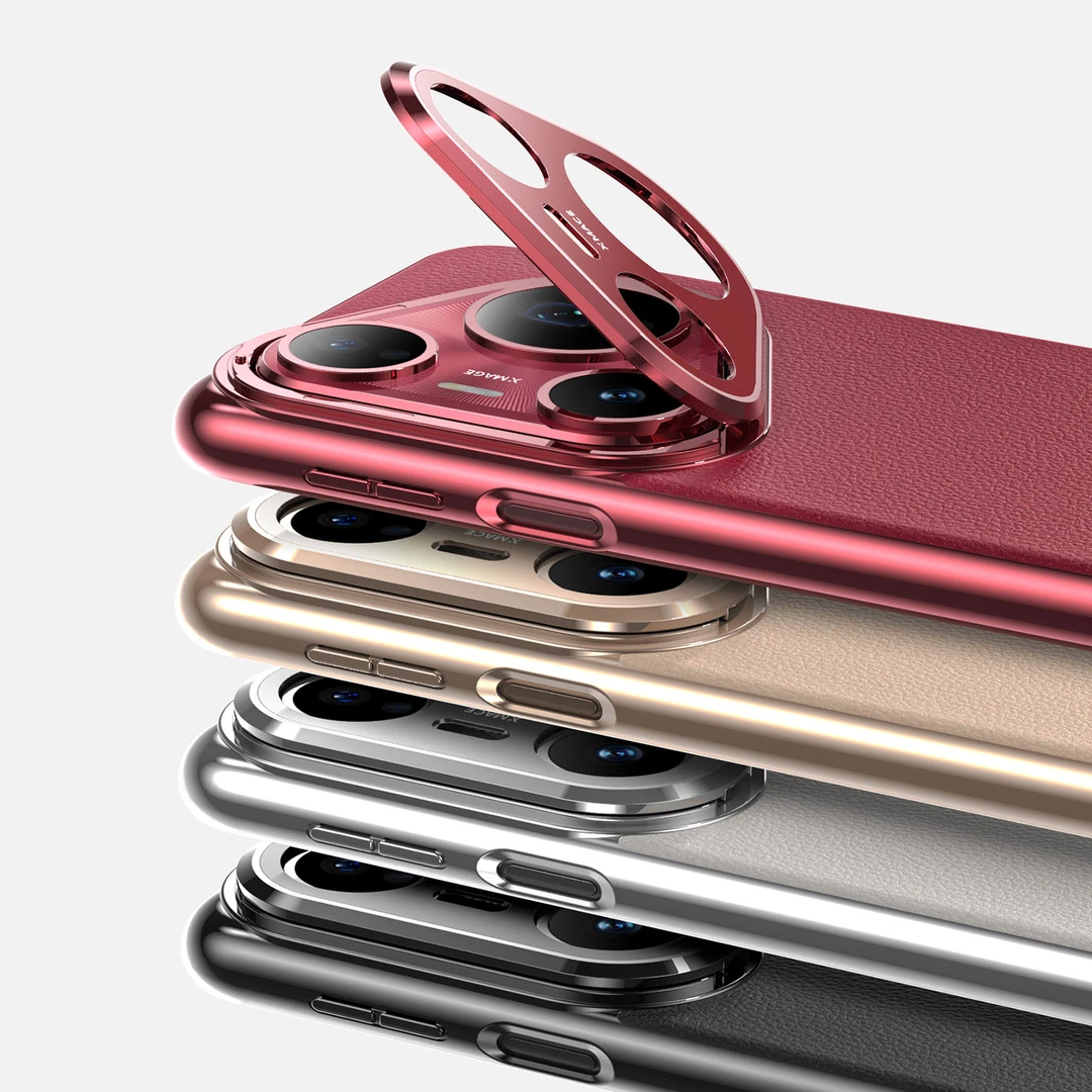 适用华为Pura80pro新款手机壳Pura80ultra真皮镜头支架全包保护套