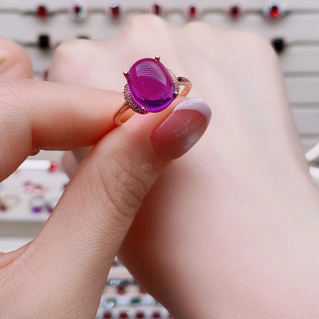 银S925镶嵌颈饰水晶戒指