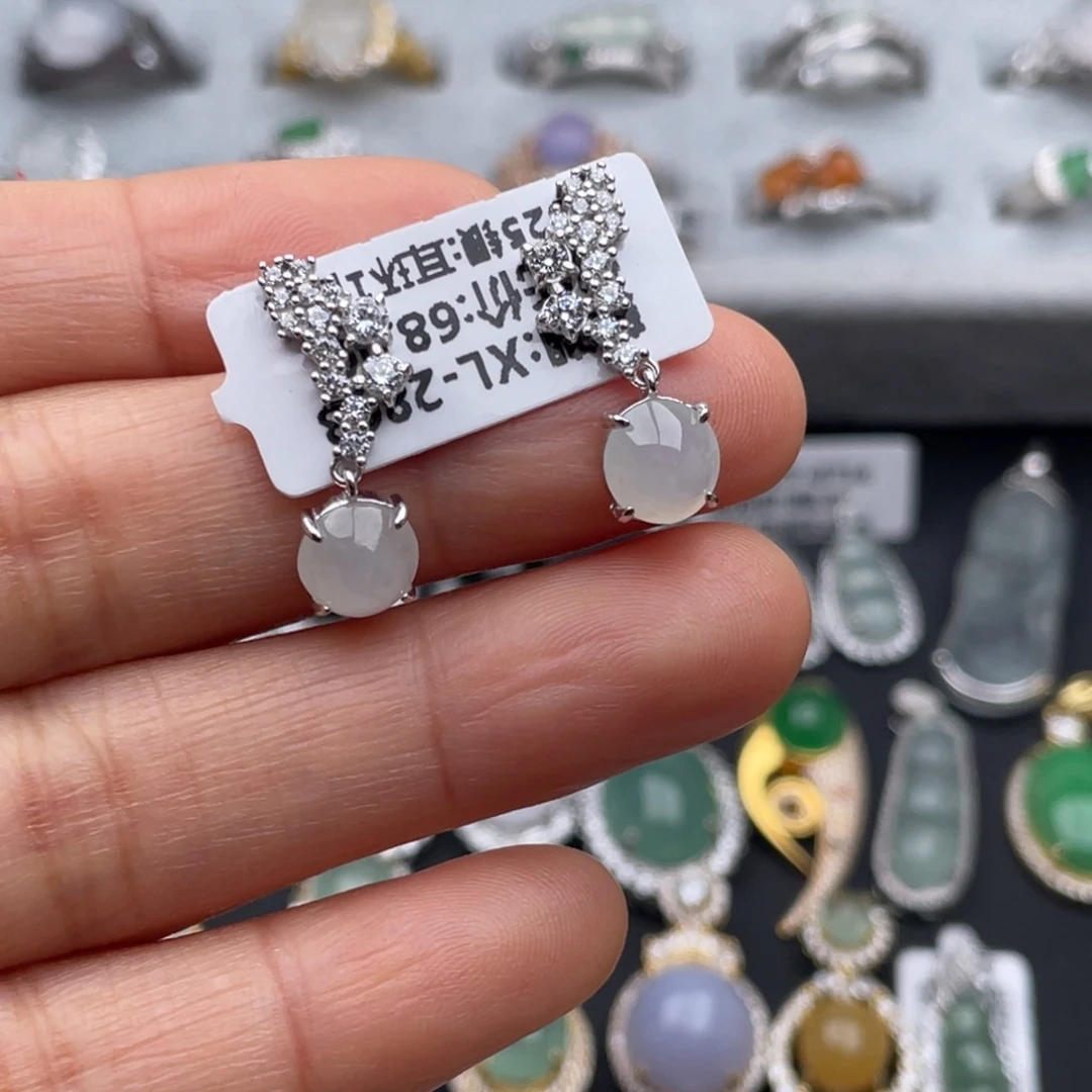 翡翠银S925镶嵌吊坠(不含链)