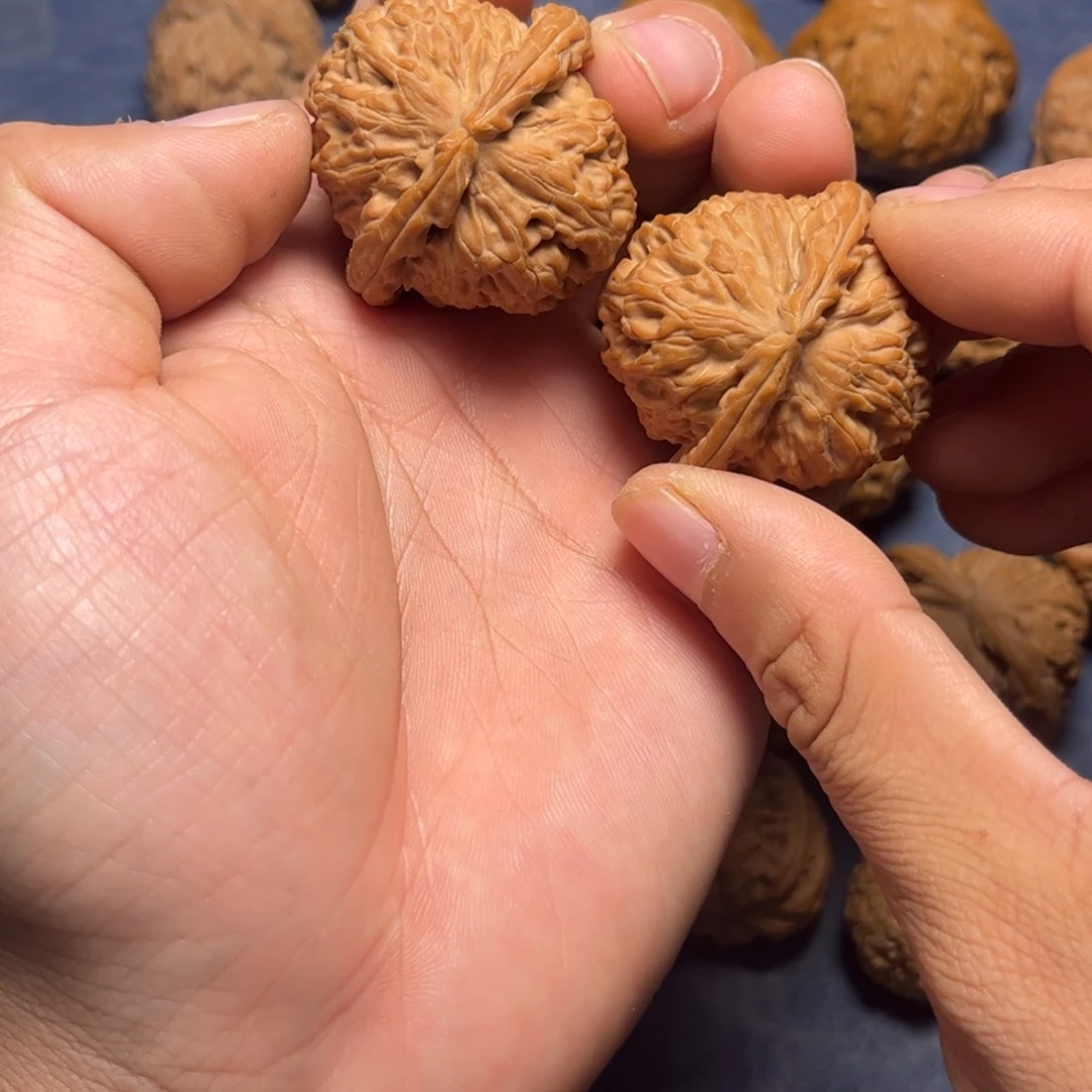 文玩核桃把件Z****.文玩核桃三角白狮子头