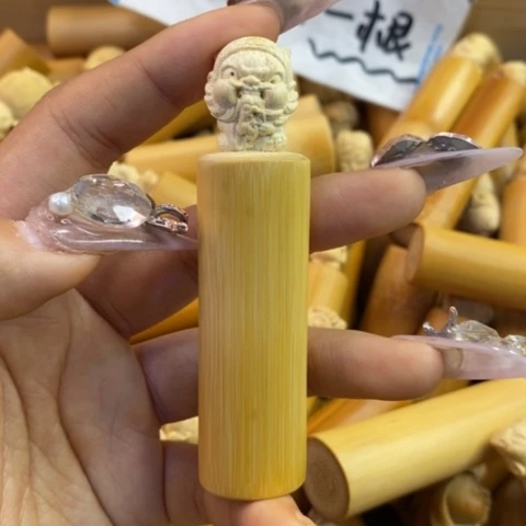 香榧木珠*?实心竹小立雕全品哈哈