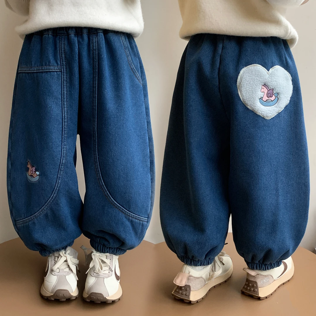 2025女童加绒长裤加厚休闲风冬季女休闲裤洋气冬装运动保暖