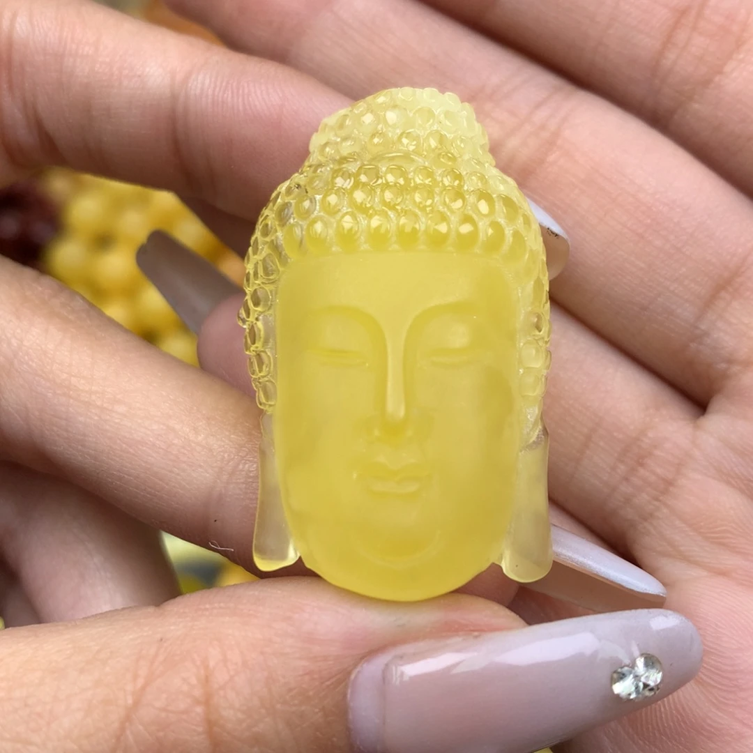 琥珀未镶嵌珠宝奇石38*22*20 观音首 全品