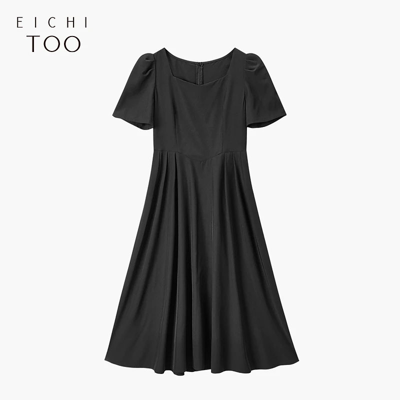 【暮色圆舞曲】爱居兔夏季新款优雅时尚宽松短袖连衣裙EQLBJ2P755A