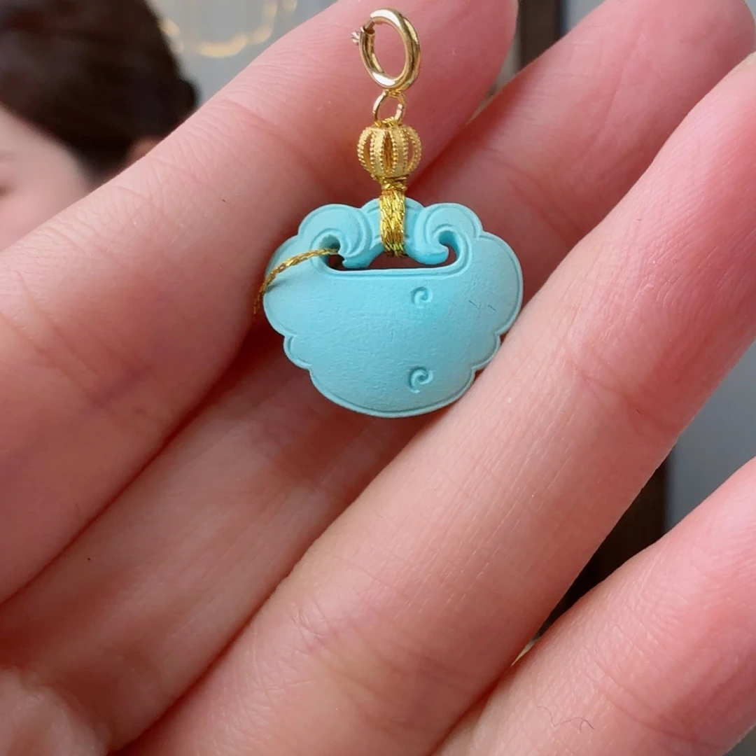 绿松石18K金镶嵌珠宝奇石