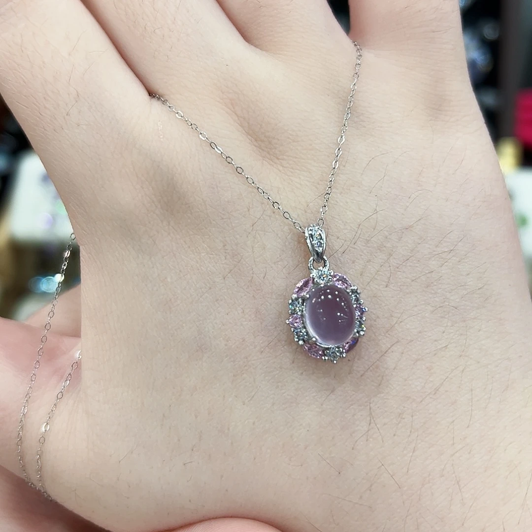 银S925镶嵌萤石颈饰