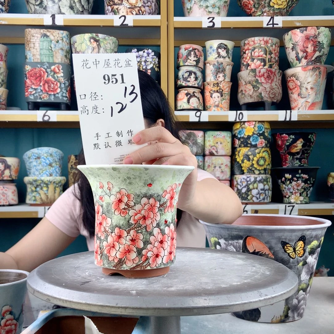 景德镇手工花盆951