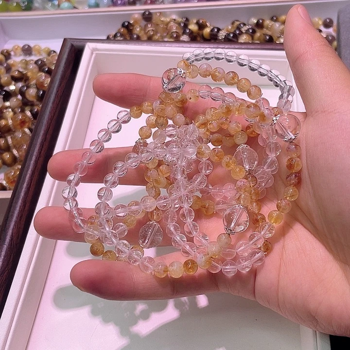 水晶手链未镶嵌777黄