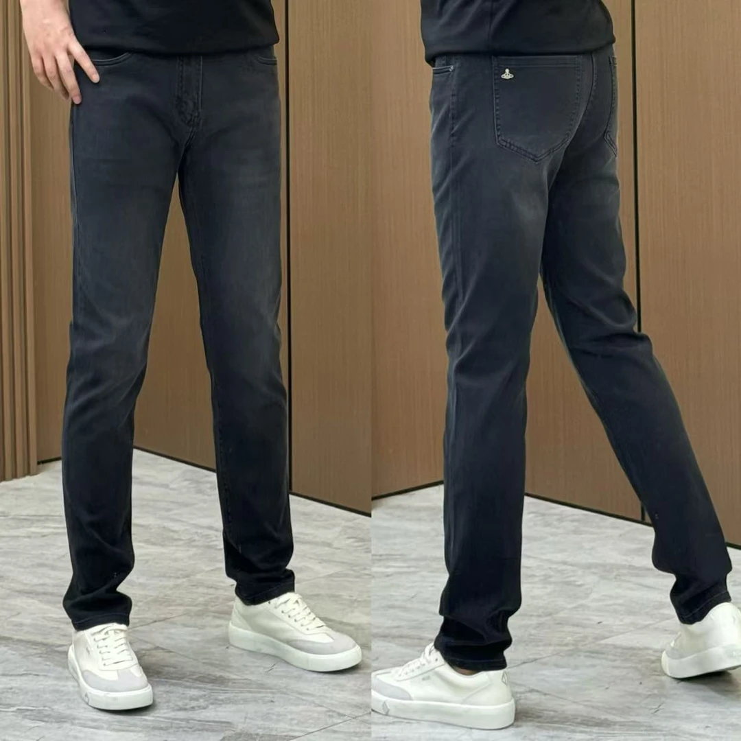 男士新款莱赛尔弹力牛仔裤2828C修身小直板小脚休闲时尚简约百搭