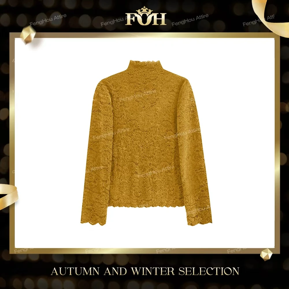 【封后轻奢设计】秋季新款蕾丝设计感打底上衣10272