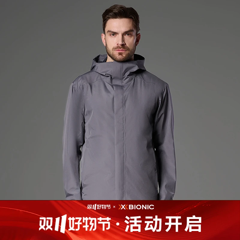 XBIONIC恒星戈尔商务连帽夹克 春秋户外运动防风防泼水保暖男款