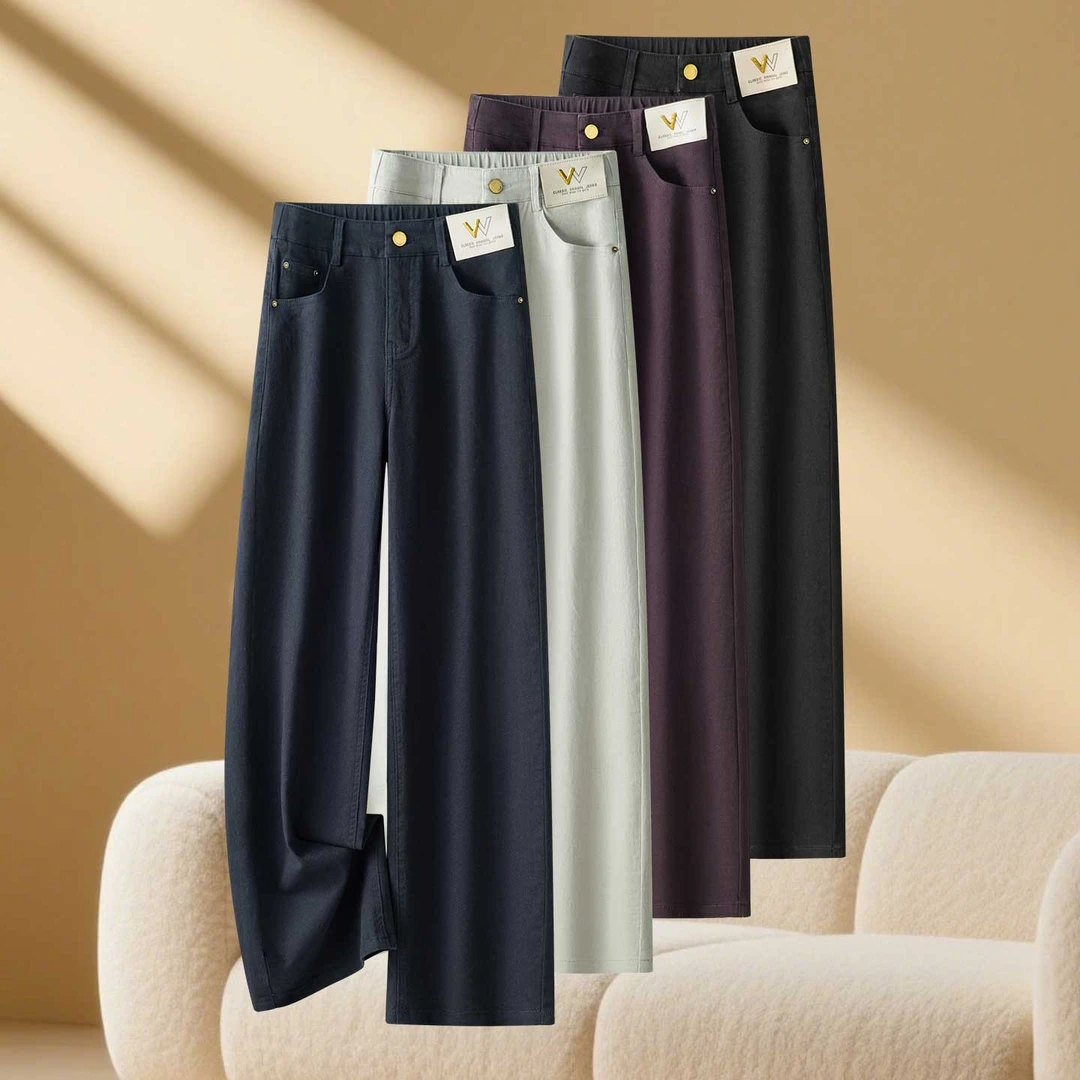 早秋新款窄版阔腿裤女宽松2025年流行爆款洗水时尚牛仔直筒长裤