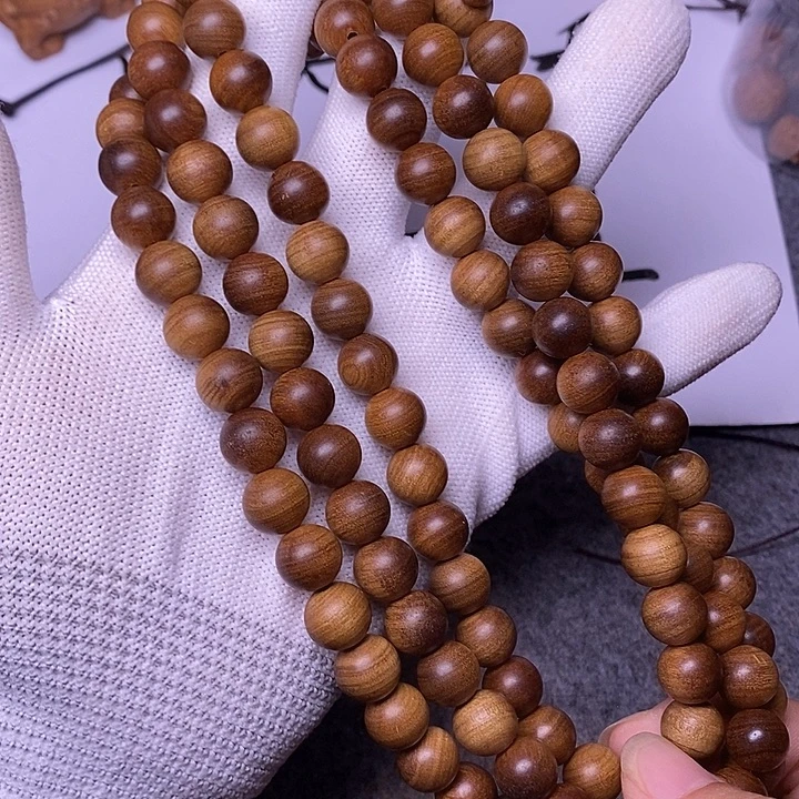檀香木手串/手链老山檀香黑肉满纹1.0/108沉水微瑕