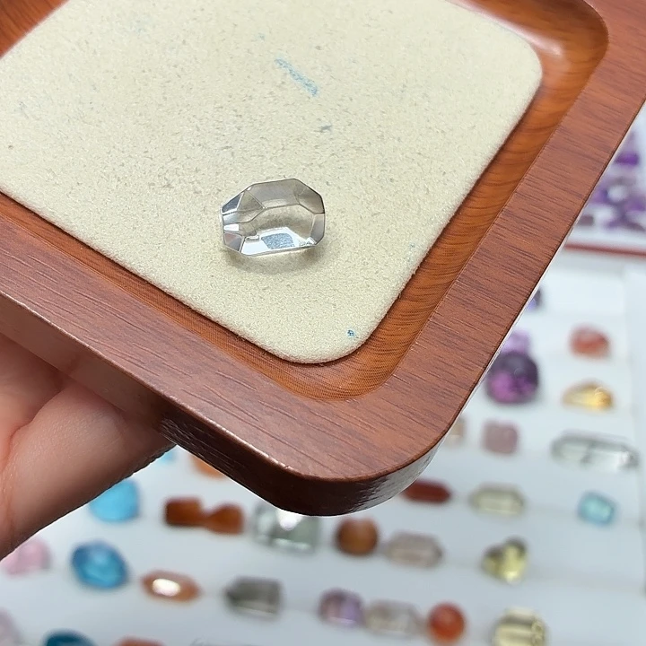 水晶珠宝半成品银S925镶嵌白水随型打孔定制不退换