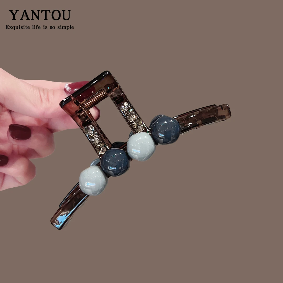 亚克力抓夹小众设计感韩版高级感大号发夹女后脑勺盘发抓夹简约