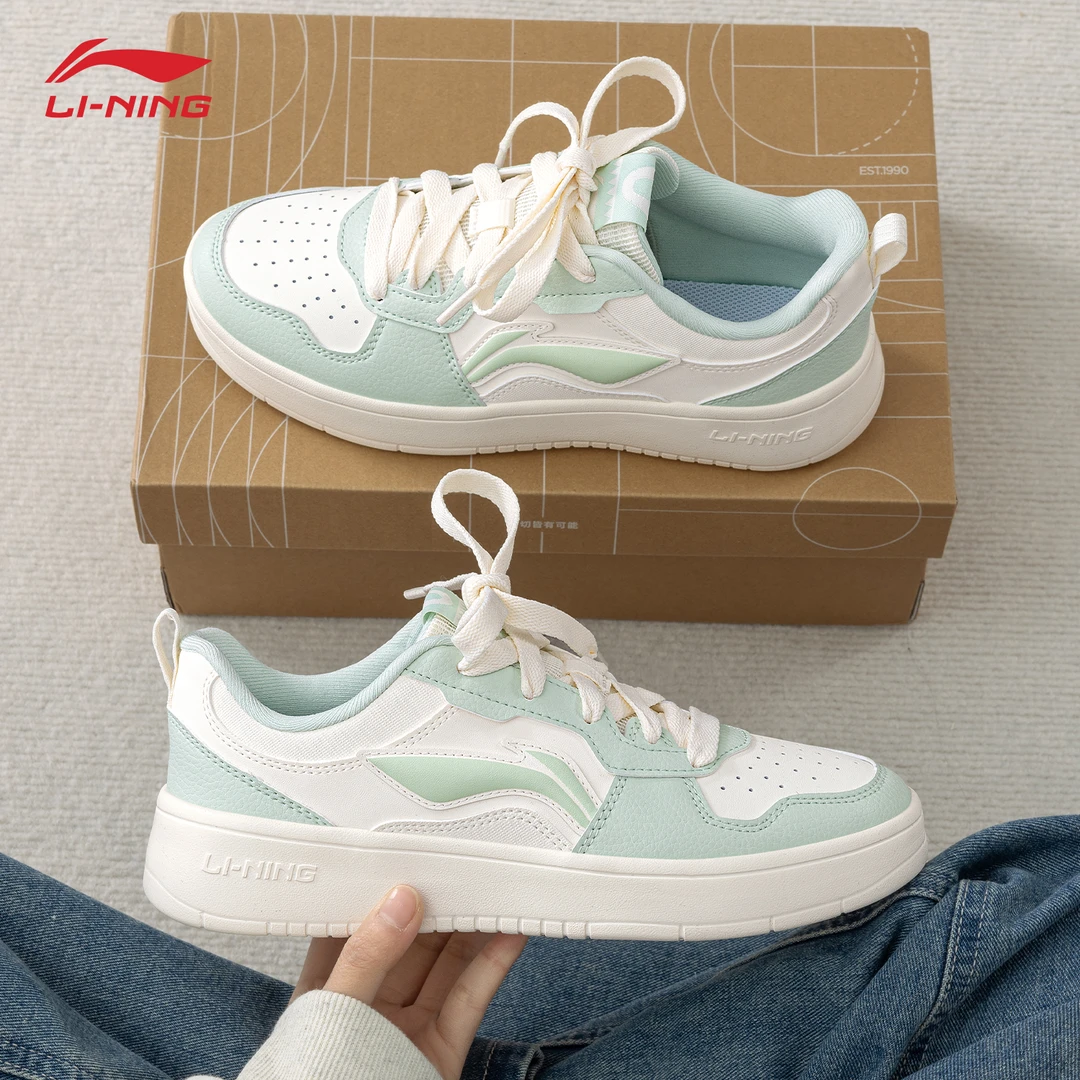 李宁板鞋初云女鞋轻便百搭简约休闲女鞋2025潮流小众时尚低帮鞋子