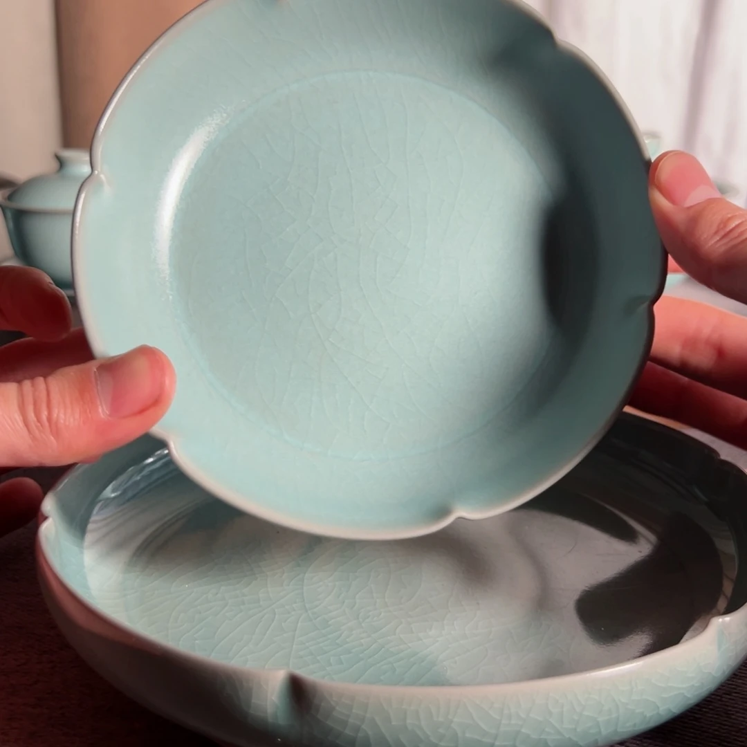 杯清凉寺仿古釉葵口洗