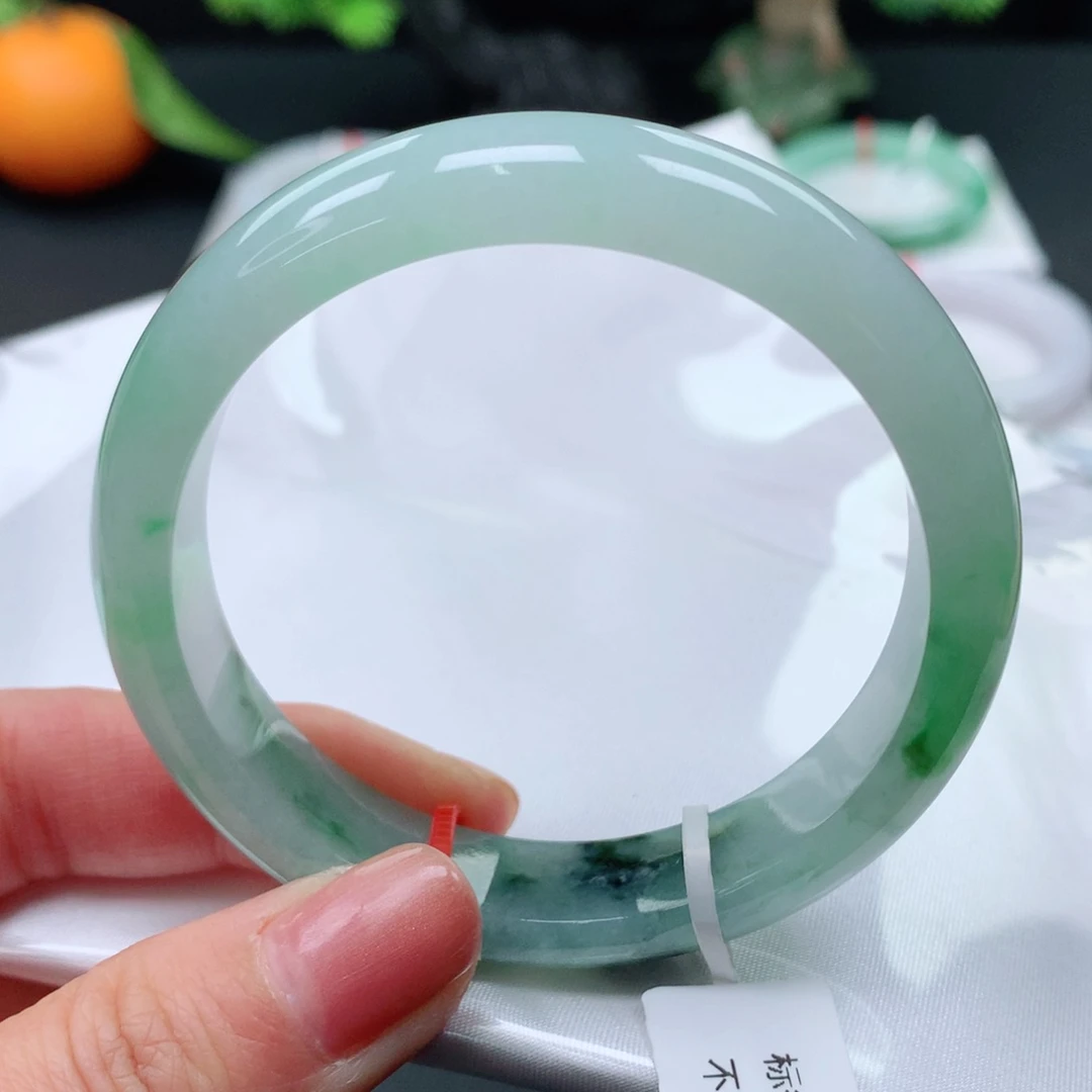 翡翠手镯未镶嵌53 54冰晴绿