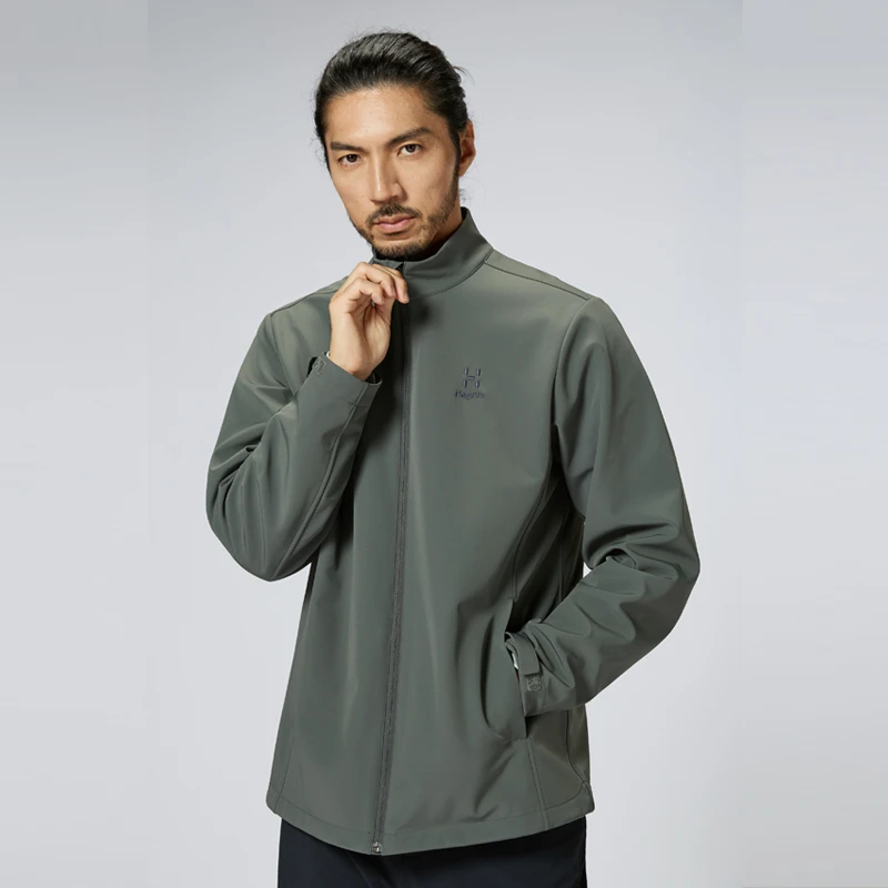 【加绒软壳】Haglofs火柴棍户外运动软壳衣男女立领防风防水弹力