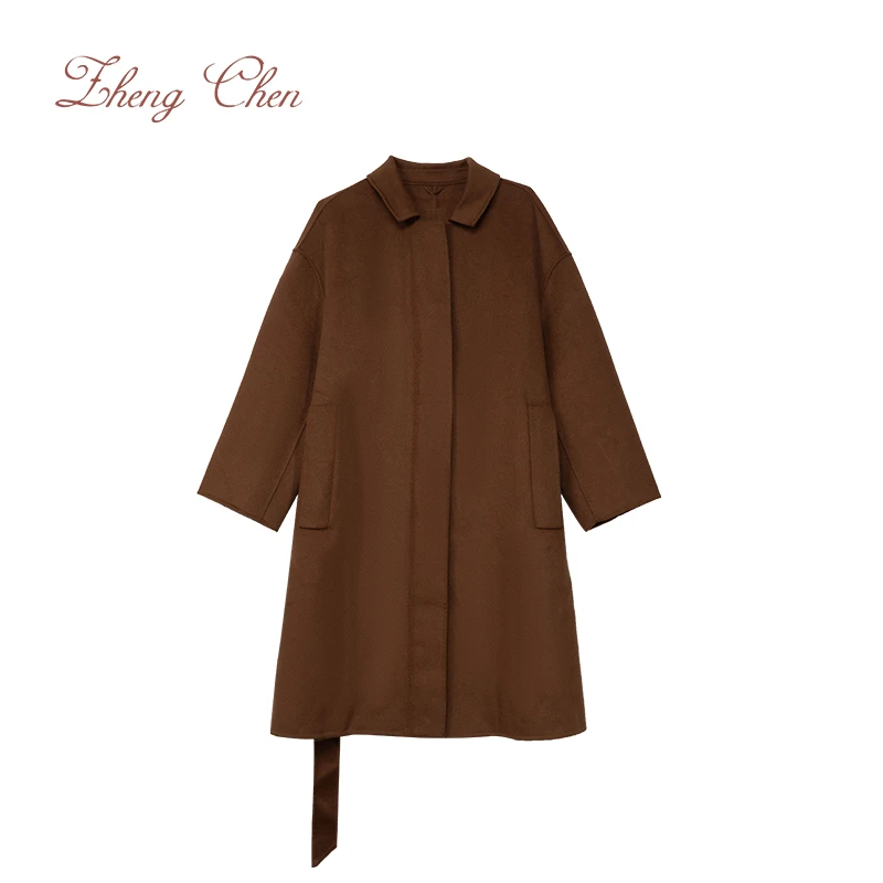 福利款10羊绒16桑蚕丝74羊毛大衣 925055