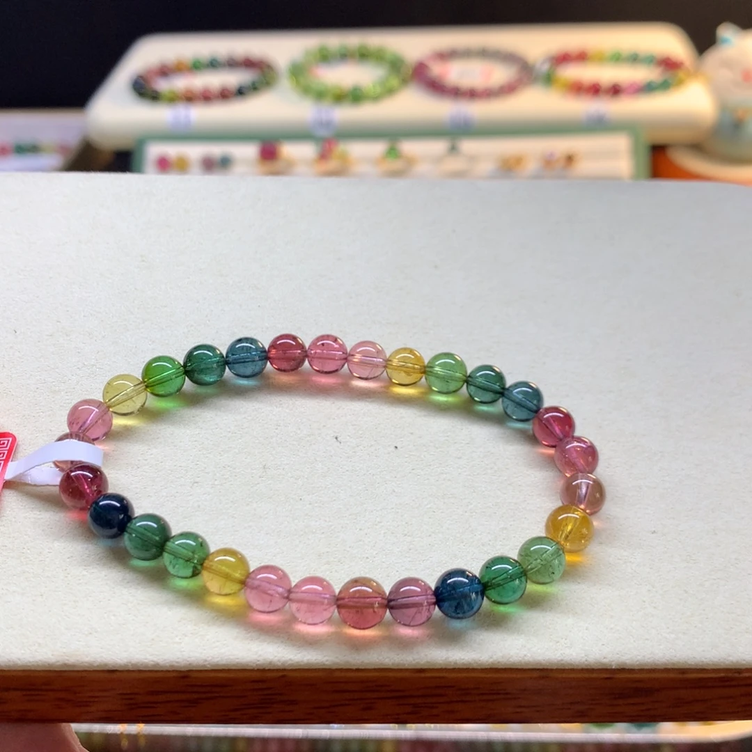 碧玺手链未镶嵌彩虹6.5mm