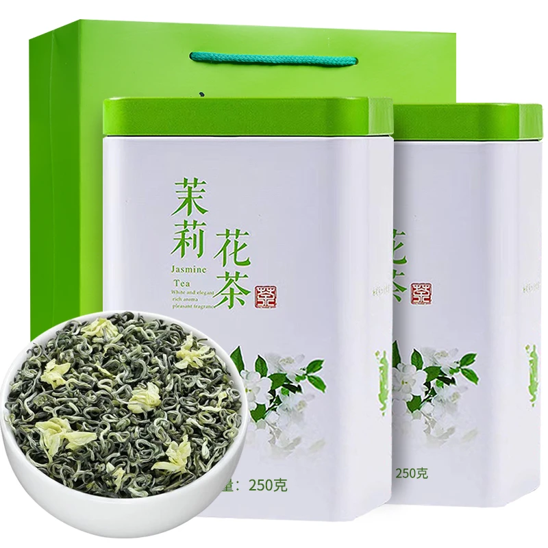 新茶茉莉花茶浓香型新茶春茶明前嫩芽自己喝茉莉绿茶罐装礼盒装