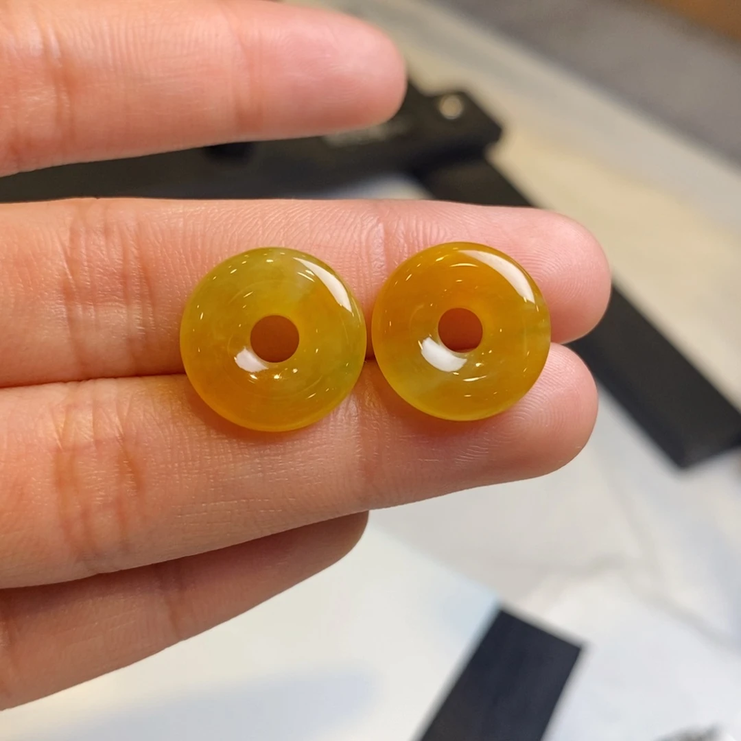 翡翠耳饰未镶嵌裸石甜甜圈