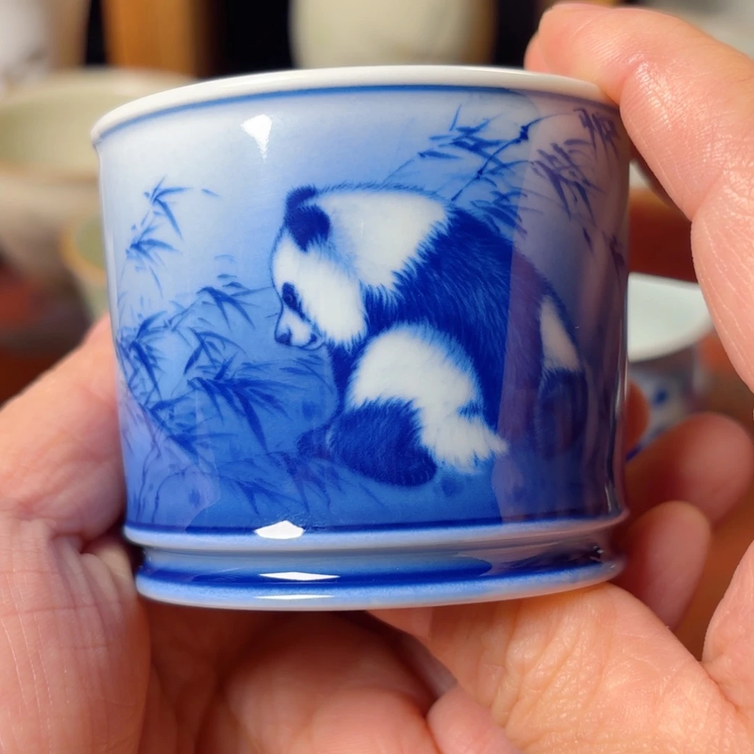 M***n手工手绘熊猫杯杯