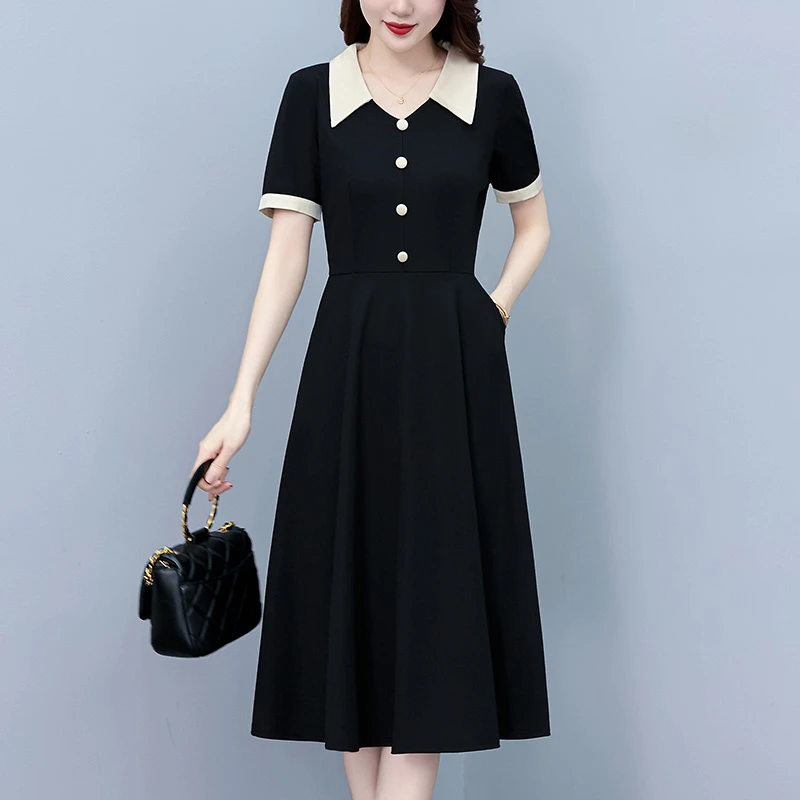 中年妈妈夏装洋气连衣裙2025新款女夏季气质高级感遮肚子显瘦裙子