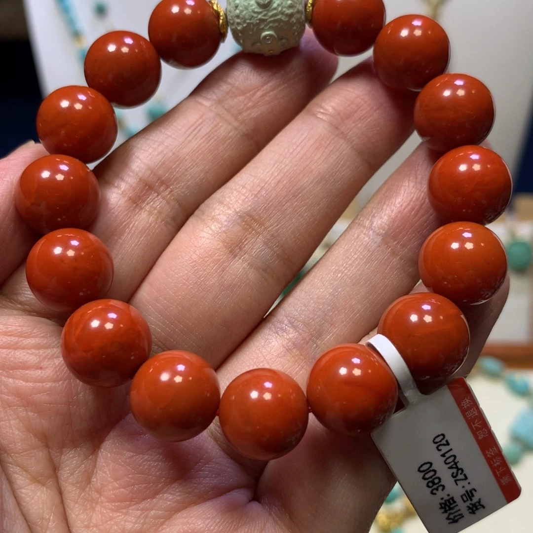 南红玛瑙18K金镶嵌单圈