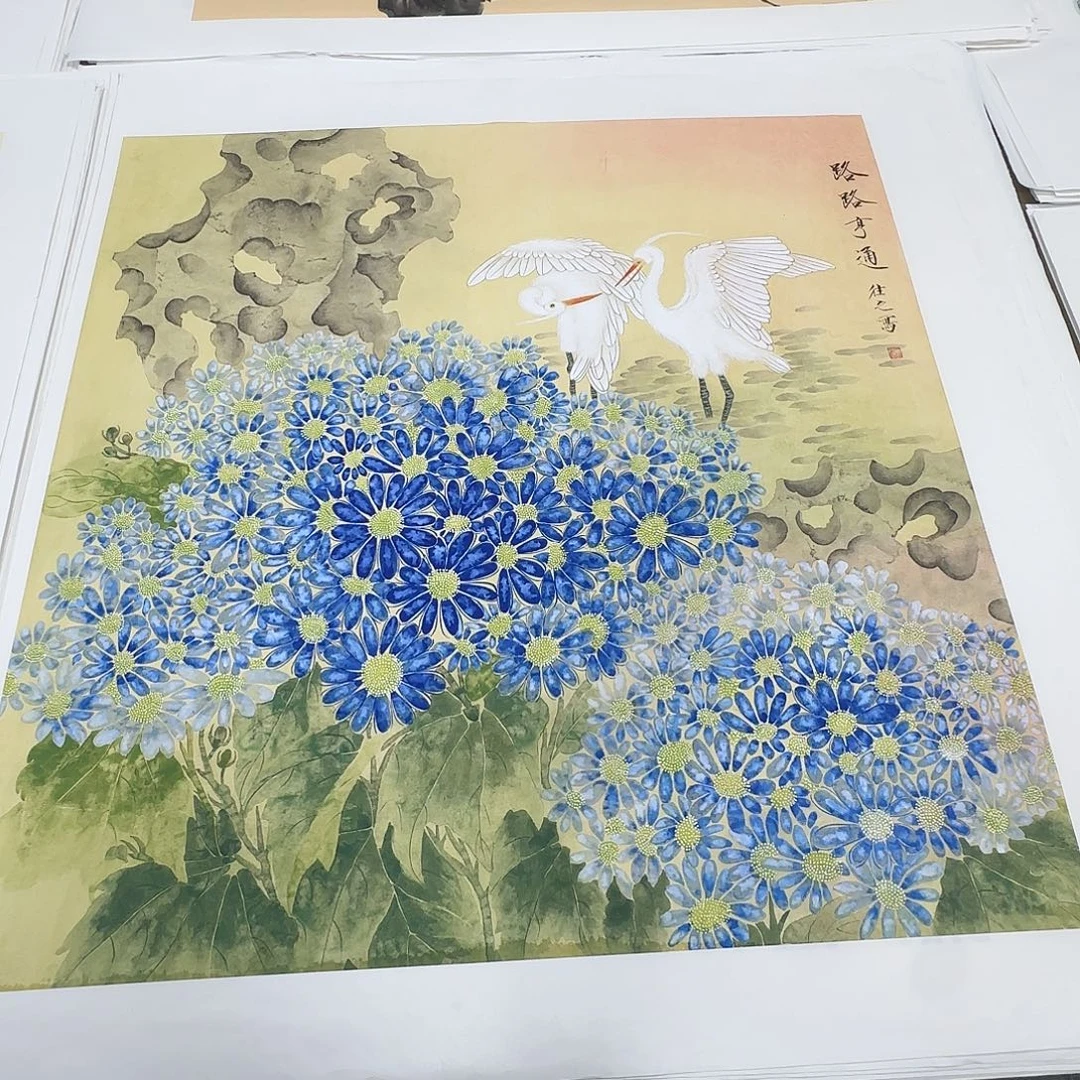 国画68*68纯手绘于往之