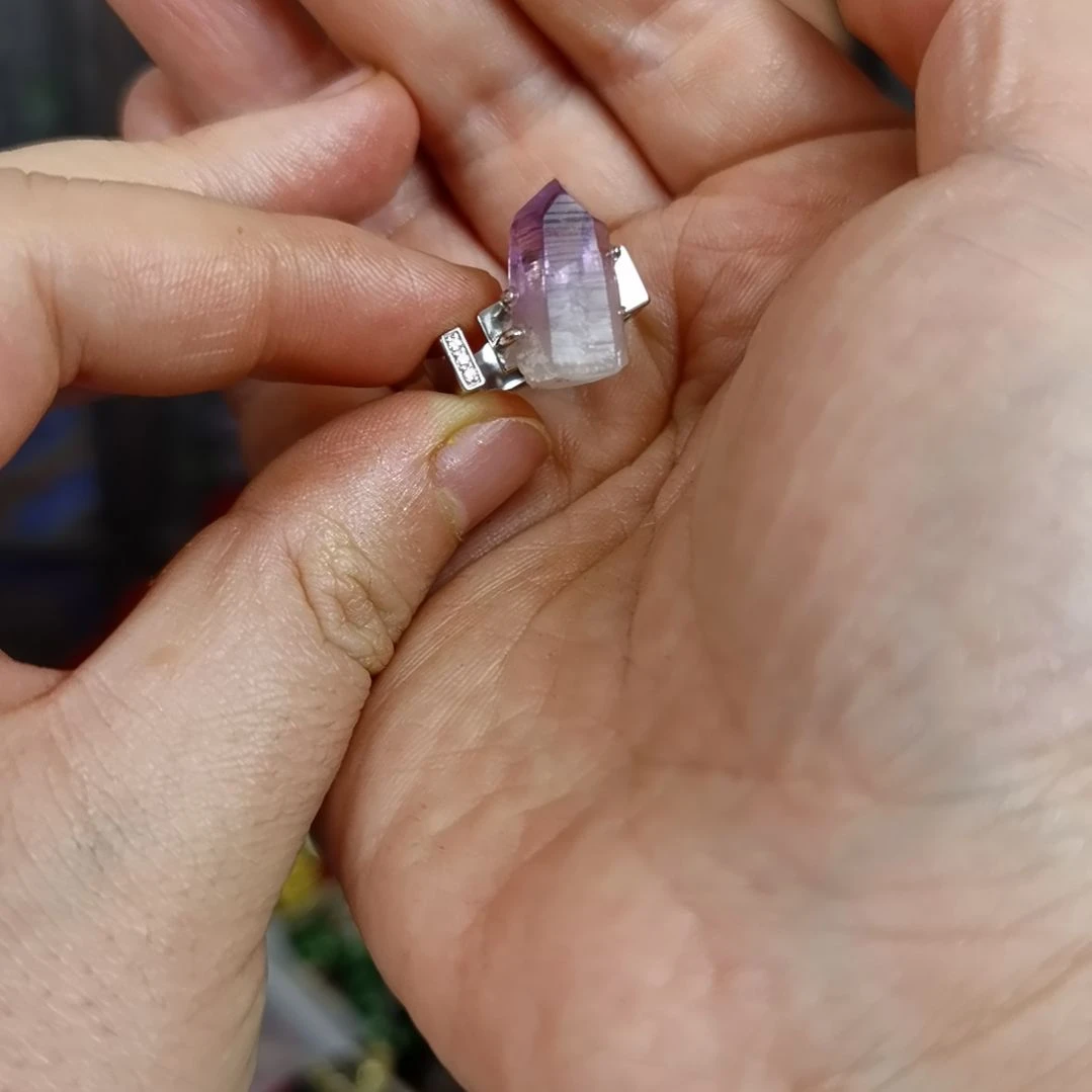 紫晶戒指银S925镶嵌戒指