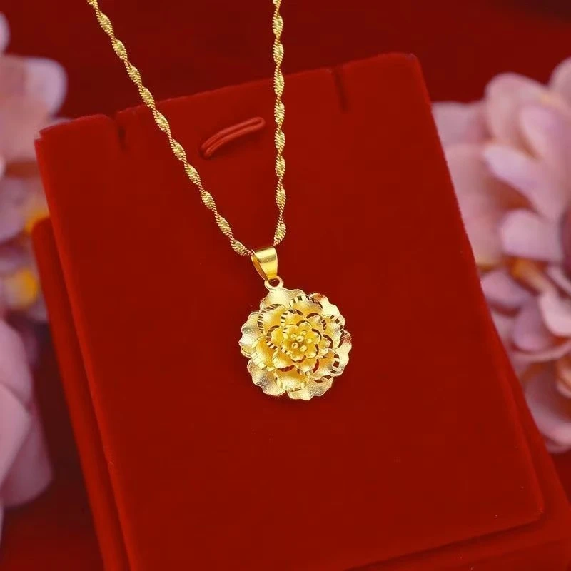 牡丹花项链女款气质时尚百搭女士精美坠链素款