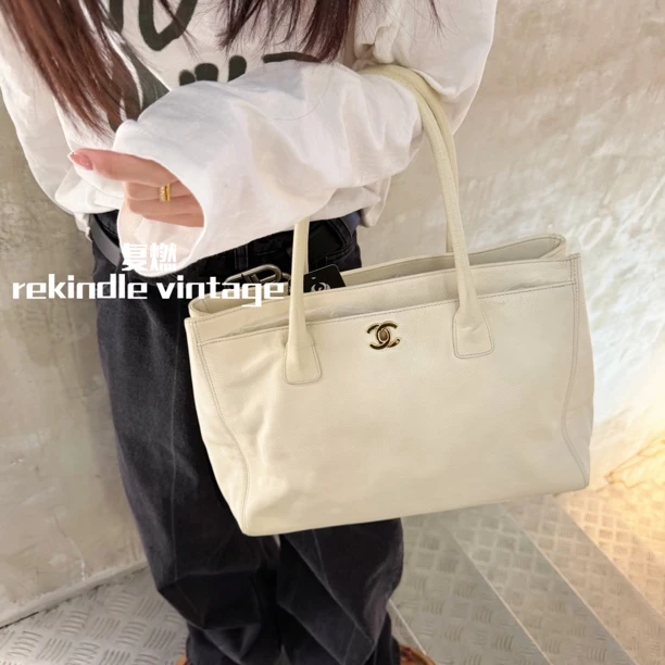 95新 Chanel/香奈儿 复燃精选/白金中号cerf有子袋单肩包