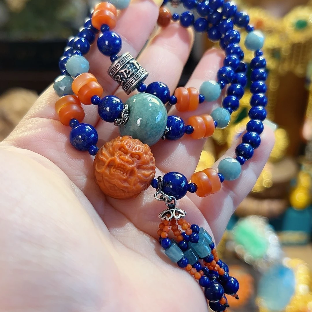 青金石未镶嵌手链国风