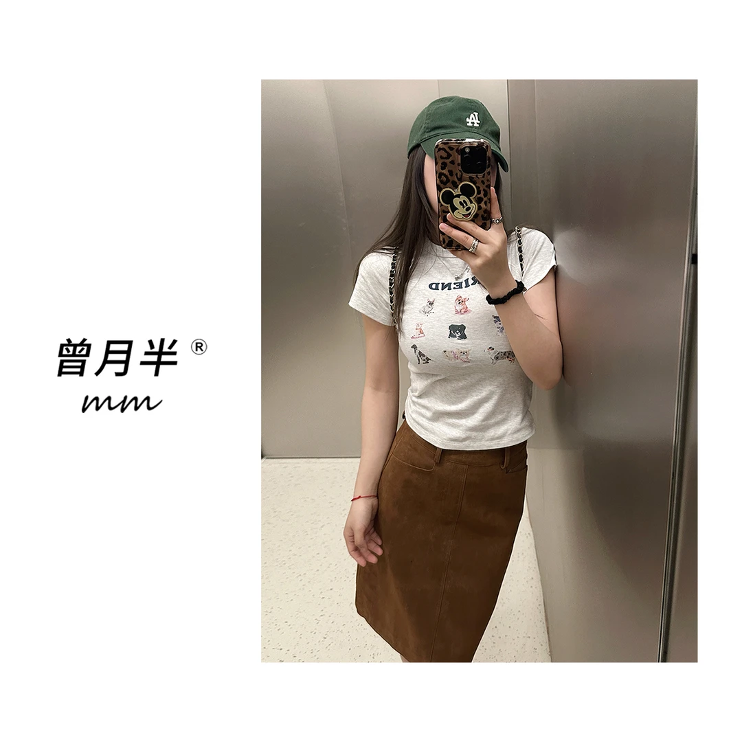 曾月半清仓《磨毛可爱多》早春精梳长绒棉数码印花短袖T恤！ZS1015