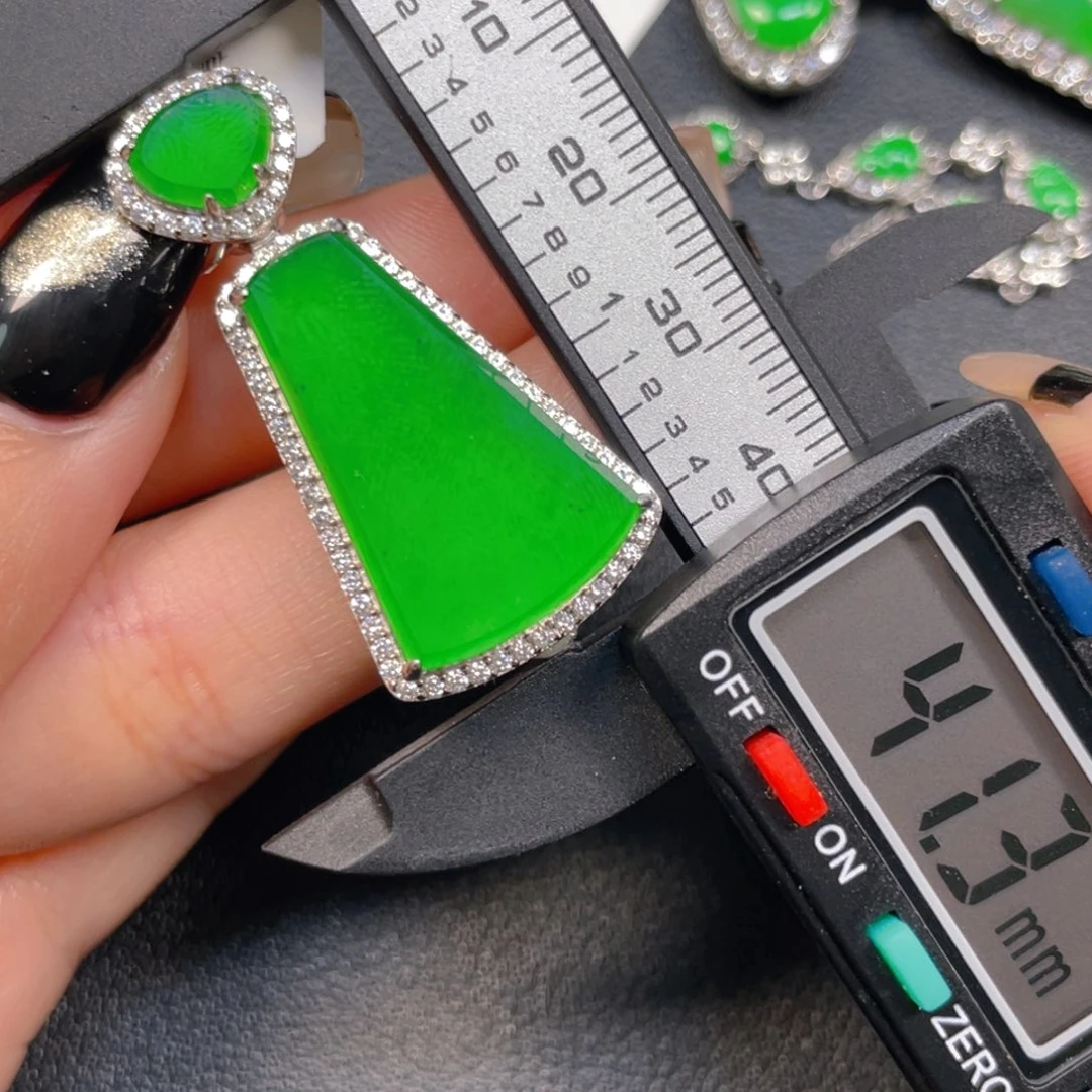 翡翠银S925镶嵌挂件hhjj