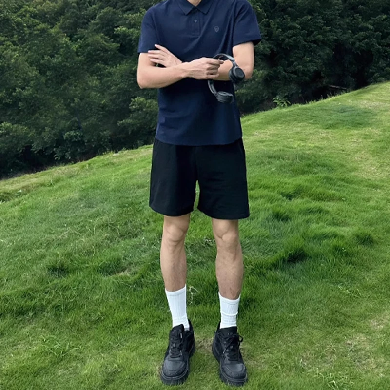 黑色运动五分速干短裤男款美式透气健身大码外穿沙滩中裤透气裤子