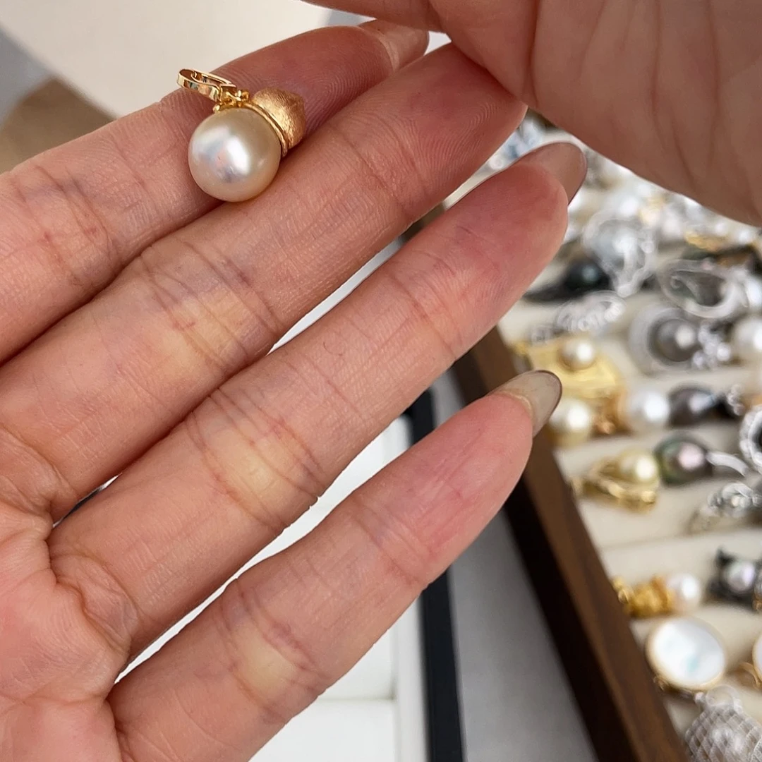 吊坠(不含链)银S925镶嵌海水珍珠
