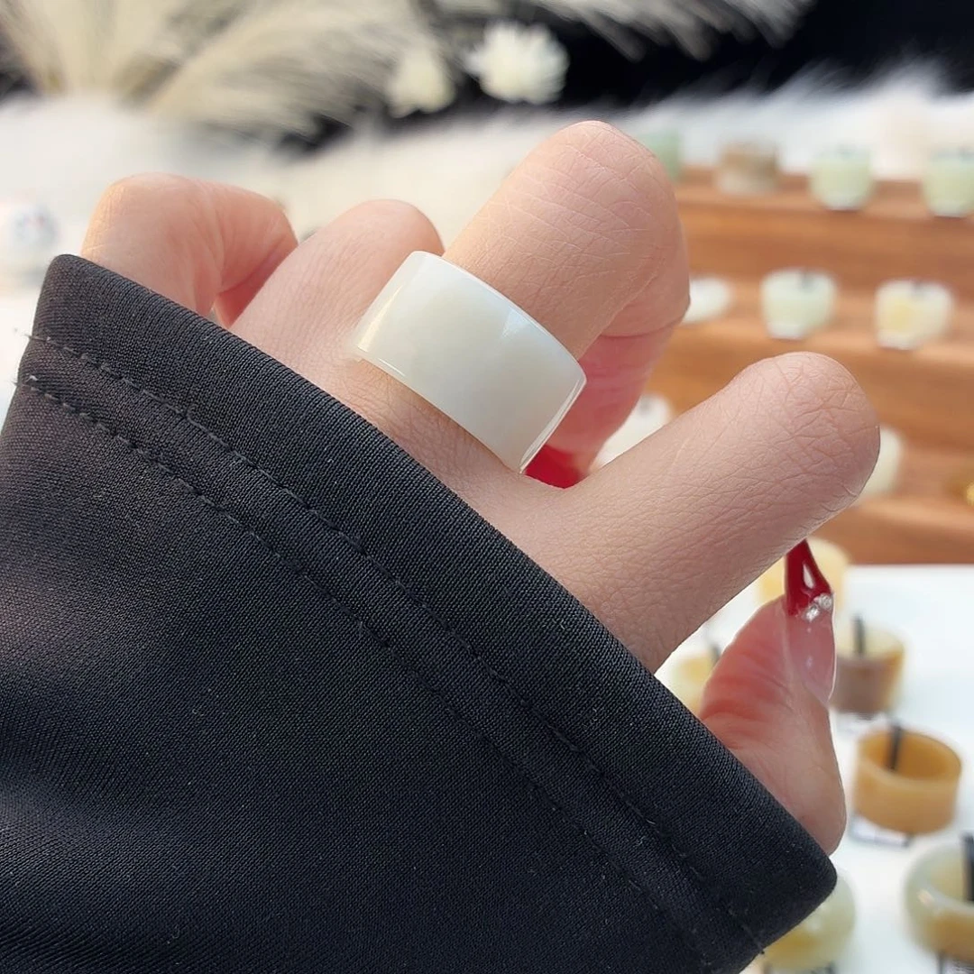 和田玉未镶嵌戒指i64白月光圆切18.1mm