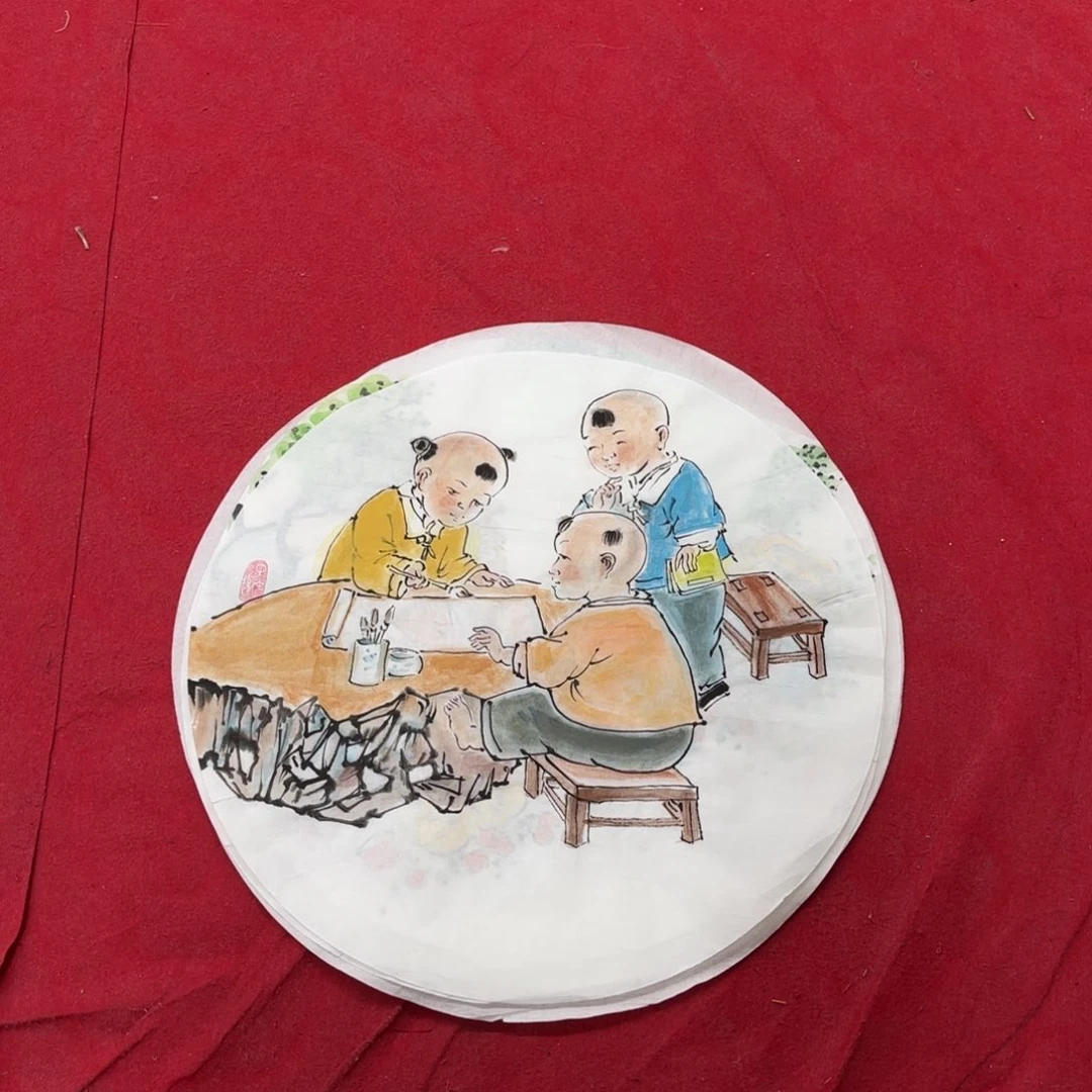 国画花鸟等图案为一体而